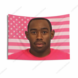 Плакат Tyler the Creator, гобелены, розовый американский флаг, настенный гобелен, концертный баннер, эстетический фон для спальни, ткань, подарок для фанатов