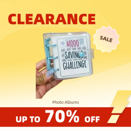 Clearance_Creative $1,000 Savings Challenge Binder с конвертом Прочный глянцевый ПВХ, Рождественский подарок Money Saving Challenge_Conti