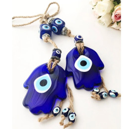 Настенная подвеска с изображением голубого сглаза Hamsa, настенное искусство, Настенный декор, греческий сглаза, домашний декор, Турецкий Дурной глаз Fatima Hand Nazar bonполосатый подарок