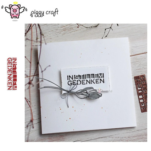 Piggy Craft металлические штампы для резки, форма для резки, Instillem Gedenken, письмо, скрапбук, нож для рукоделия, форма, лезвие, трафареты, штамп