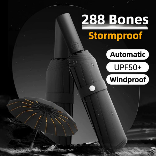 Автоматический складной зонт Stormproof для мужчин и женщин, ветрозащитный прочный, большие солнцезащитные зонты от дождя с УФ-защитой UPF50+