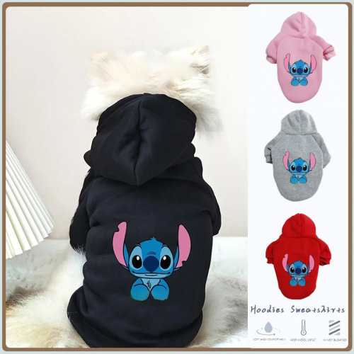 Теплая толстовка с капюшоном Stitch Cat/Dog для маленьких и средних собак