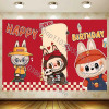 cartoon Labubu backdrop kids Birthday party Supplies Girl room Banner baby shower Decoration Background Photography banner