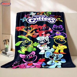 S-Smiling C-Critters Horr0r Game Cartoon Flannel Blanket for Bed Bedroom Sofa Picnic,Throw Blanket for Cover Outdoor Leisure Nap