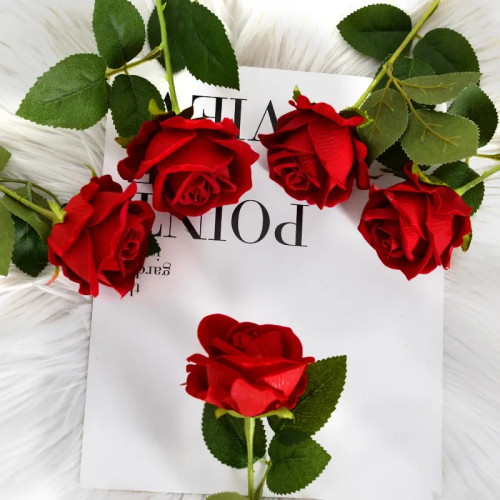 5PCS Artificial Flower Velvet Rose Silk Flower Wedding Decoration Ornaments Valentine's Day Gift Waterfall Flower Wall