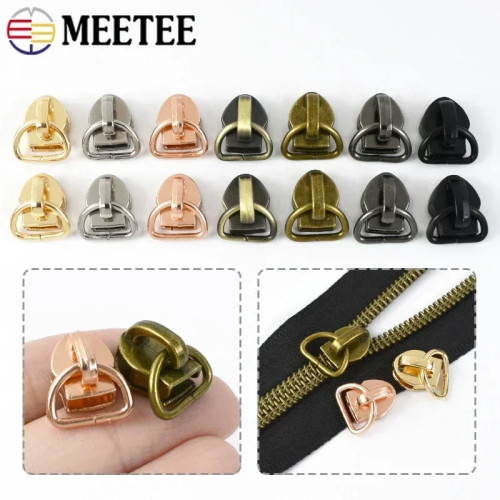 10-50 шт. Meetee 5 #   Ползунки на молнии для нейлоновых молний D-образное кольцо, декоративный съемник на молнии, сумка на голову, одежда, пальто, куртка, аксессуар для ремонта