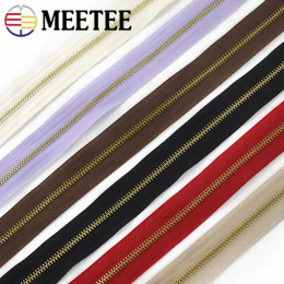 Meetee 2/5 ярдов 3 # металлическая лента на молнии, сумка для одежды, блестящая куртка, замена непрерывной молнии на метр, ремонтные комплекты, аксессуары