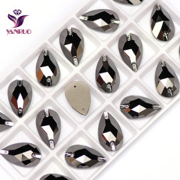 YANRUO 3230 Drop Jet гематитовое стекло, пришитые стандартные хрустальные камни, стандартная задняя сторона, для шитья и рукоделия, драгоценные камни
