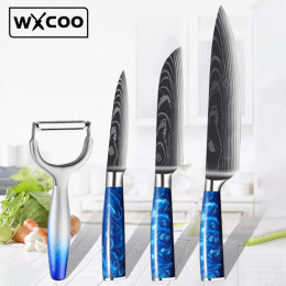 WXCOO профессиональный набор кухонных ножей из нержавеющей стали, нож шеф-повара для обвалки, нарезки фруктов, овощечистка, аксессуары для приготовления пищи, ручка из смолы