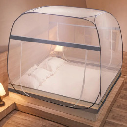 Монгольская противомоскитная сетка Yurt, портативная палатка для кемпинга, складная на молнии, двойная дверь, полноразмерная односпальная кровать, двойная москитная сетка