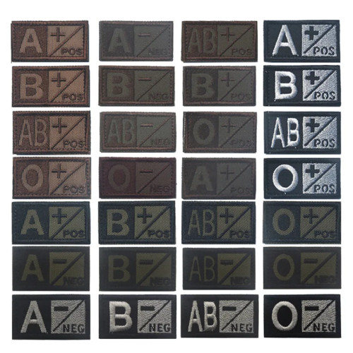 Вышитая нашивка в виде крови A + B + AB + Pos, тактическая нашивка, нашивки для одежды, вышивка, швейные военные