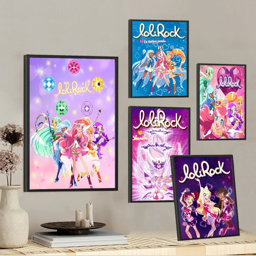 LoliRock мультфильм хорошее качество печать и плакаты белая бумага наклейка Сделай Сам комната бар кафе винтажная декоративная живопись