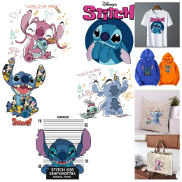 Печатные узоры Disney Lilo&Stitch, Гладильные аппликации для нашивок на одежду, подходят для толстовок, футболок, подушек, сумок canva.