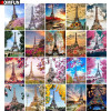 HOMFUN полная квадратная/круглая дрель 5D DIY алмазная живопись"Эйфелева башня Париж"3D Алмазная вышивка крестиком домашний декор подарок