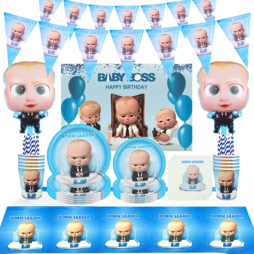 Мультфильм Маленький Босс украшения для дня рождения Тим воздушные шары одноразовая посуда фоны для детского душа дети товары для вечеринок для мальчиков
