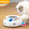 ROJECO 2 в 1, умные игрушки для кошек, автоматическое перо, Забавный шар, набор игрушек для кошек и собак, 5 режимов, Электронная Интерактивная деталь