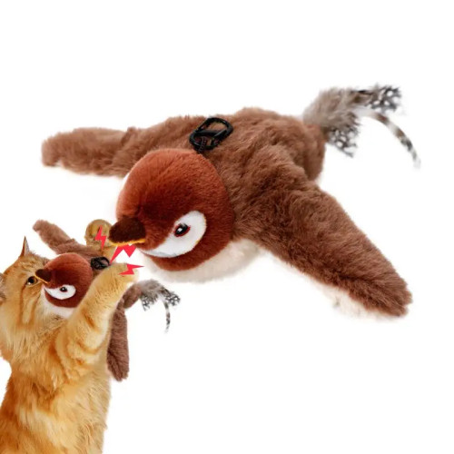 Летающая птица, игрушка для кошек, игрушки из кошачьей мяты для кошек, хлопающие крылья, воробь, игрушка из кошачьей мяты, яркая игрушка для кипячения, имитация птиц, хлопающие крылья, игрушка для кошки