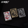 ZORRO Тяжелая Броня из чистой меди керосиновая зажигалка с индивидуальным тиснением Классическая шлифованная ветрозащитная зажигалка