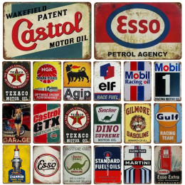 Oil Gas Metal Tin Sign Vintage Motorcycle Car Poster Man Cave Club Iron Plate Painting Motor Garage Wall Plaques Shabby Signs