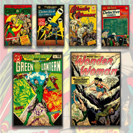 DC классические Чехлы, Бэтмен, самоклеящийся плакат, фигурки из фильмов, украшение для дома, рисование на стену, искусство, декор комнаты, подарок