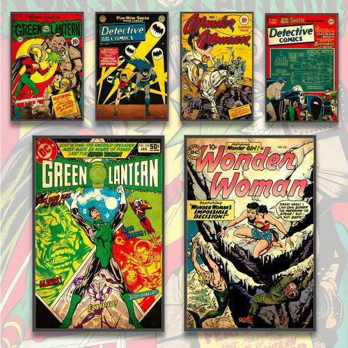 DC классические Чехлы, Бэтмен, самоклеящийся плакат, фигурки из фильмов, украшение для дома, рисование на стену, искусство, декор комнаты, подарок