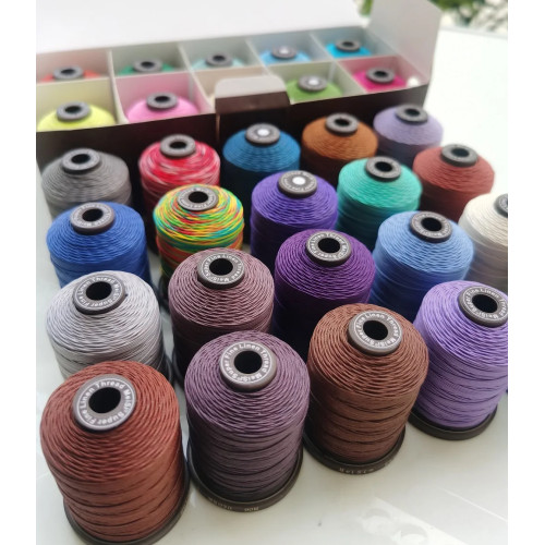 MeiSi Flax Waxed Thread 0.35 0.45 0.55 0.65mm(97colors) Cord String Twine For Hand Sewing Leather Beads（1-63 Color NO)