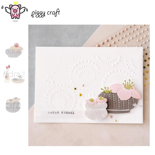 Piggy Craft металлические штампы для резки, форма для цветочного горшка, украшение для скрапбукинга, нож для рукоделия, лезвие, трафареты, штампы