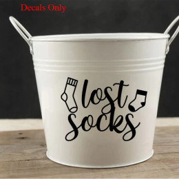 Наклейка с надписью Lost Socks |   Виниловая наклейка для прачечной Lost Socks Basket Decal 5J15
