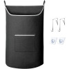 Подвесная корзина для белья XL, черная дверная подвесная корзина с большой распашной дверью, корзина для белья