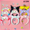 Милая плюшевая повязка для волос Hello Kitty Cinnamoroll для детей и взрослых, эластичный нескользящий обруч для волос, повязка на голову для лица, аксессуары для декора волос