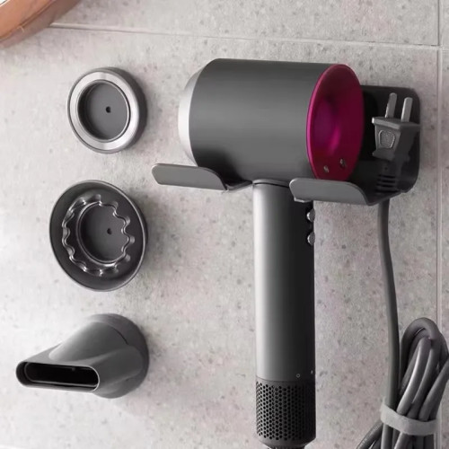 Настенный держатель для фена для Dyson Laifen, алюминиевая магнитная насадка, аксессуары для ванной комнаты без перфорации, держатель для вентилятора, полка