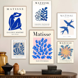 Классические винтажные постеры Blue Matisse, высококачественные настенные ретро-постеры для домашнего декора комнаты