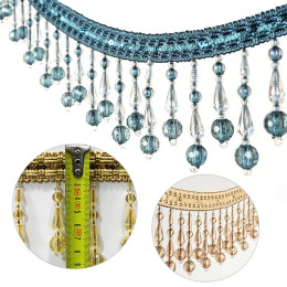 1 м хрустальные бусины в европейском стиле, кружевные швейные кисточки, аксессуары для штор, акриловый кулон, край абажура, обивка, отделка, декор