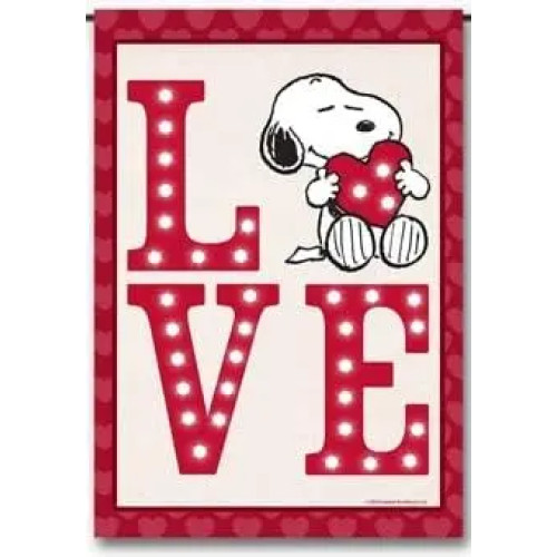 Флаг арахиса Snoopy Love на день Святого Валентина, 12,5 x 18 дюймов, официально лицензированный продукт с арахисом
