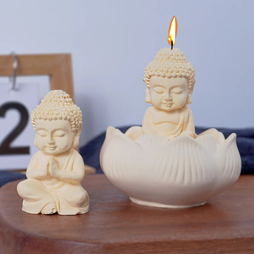 Силиконовая форма для свечей Tathagata Buddha, 3D церковная статуя Будды Майтрейи, ремесленные украшения, пластырь, эпоксидная смола, принадлежности для изготовления форм