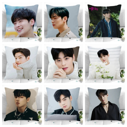 Новинка, наволочки на заказ Cha Eun Woo, наволочки с принтом, квадратная наволочка, домашняя декоративная искусственная наволочка 35x35 см 40x40 см, двусторонняя