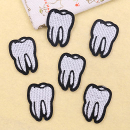 2 шт. Мультяшные зубы Pathes DIY патчи Милая Вышивка Аппликация стоматосит значки утюгом на ткани для одежды детская одежда наклейки