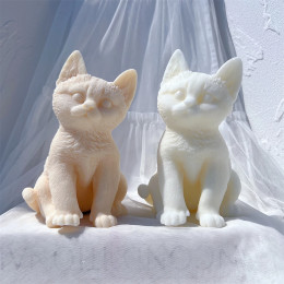 Сидящая статуя кошки, свеча, силиконовая форма, кошки, любовник, домашний декор, подарок, животное, домашнее животное, соевый воск, силиконовая форма