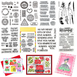 Postage Collage Love; Star Snowflake Clear Stamps For DIY Craft Making Card Album Scrapbooking Decoration Transparent Stamps
