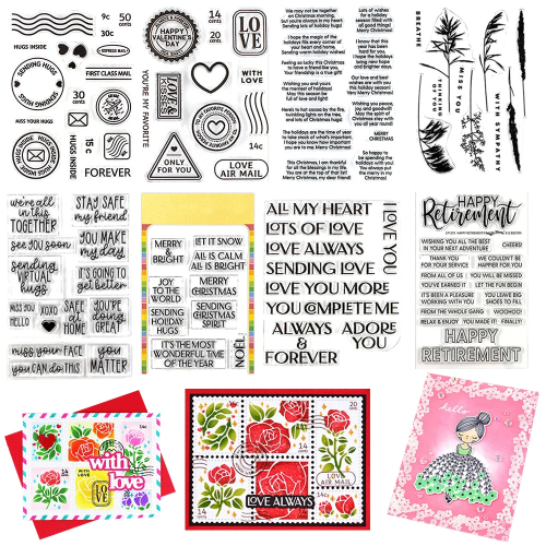 Postage Collage Love; Star Snowflake Clear Stamps For DIY Craft Making Card Album Scrapbooking Decoration Transparent Stamps
