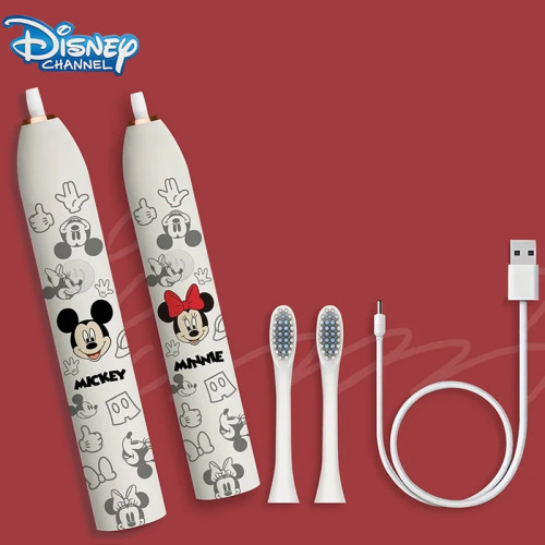 Электрическая зубная щетка Disney с Микки и Минни Маус, милая ультразвуковая зубная щетка с героями мультфильмов, полностью автоматическая детский подарок на день рождения