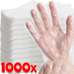 Оптовые одноразовые перчатки, прозрачные одноразовые пластиковые перчатки, пищевой полиэтилен, прозрачные многофункциональные перчатки для пиццы, барбекю
