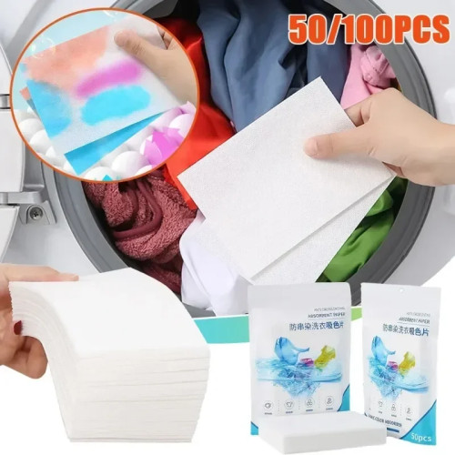 100/50 шт., салфетки для стирки в стиральной машине