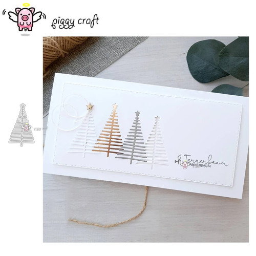 Piggy Craft металлические штампы для резки, форма для резки звезды, рождественская елка, скрапбук, нож для рукоделия, форма, лезвие, трафареты, штампы