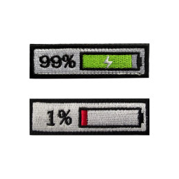 Зарядка, вышивка, индивидуальные 99% 1% мощные нашивки на липучке для одежды, нашивка на рюкзак, аниме, спортивная обувь, значок на липучке