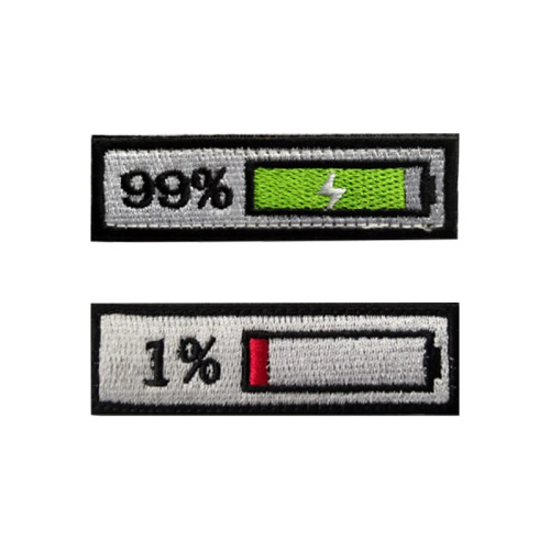 Зарядка, вышивка, индивидуальные 99% 1% мощные нашивки на липучке для одежды, нашивка на рюкзак, аниме, спортивная обувь, значок на липучке