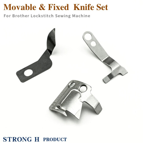 Movable / Fixed Knife Fits Brother S7200, SL-710A, SL-737A, JACK A2, A3, A4 Sewing Machine S02645 S02637 S02643 Thread Cut Blade
