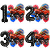 Украшение на день рождения Monster Truck 40 дюймов 1, 2, 3, 4, 5, 6, 7, 8, 9, воздушный шар с номером гоночной трассировки Monster Truck, алюминиевая пленка, поставки воздушных шаров