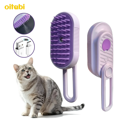 Паровая щетка для грумера для домашних животных Oitabi, паровая щетка для кошек 4 в 1, обновленная паровая грумерная расческа для домашних животных для массажа, чистка линяния шерсти домашних животных