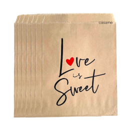 25 шт., 13x18 см, бумажные подарочные пакеты «love is sweet», крафт-сумки для свадьбы, Дня святого Валентина, свадебных душ, маленькая спасибо